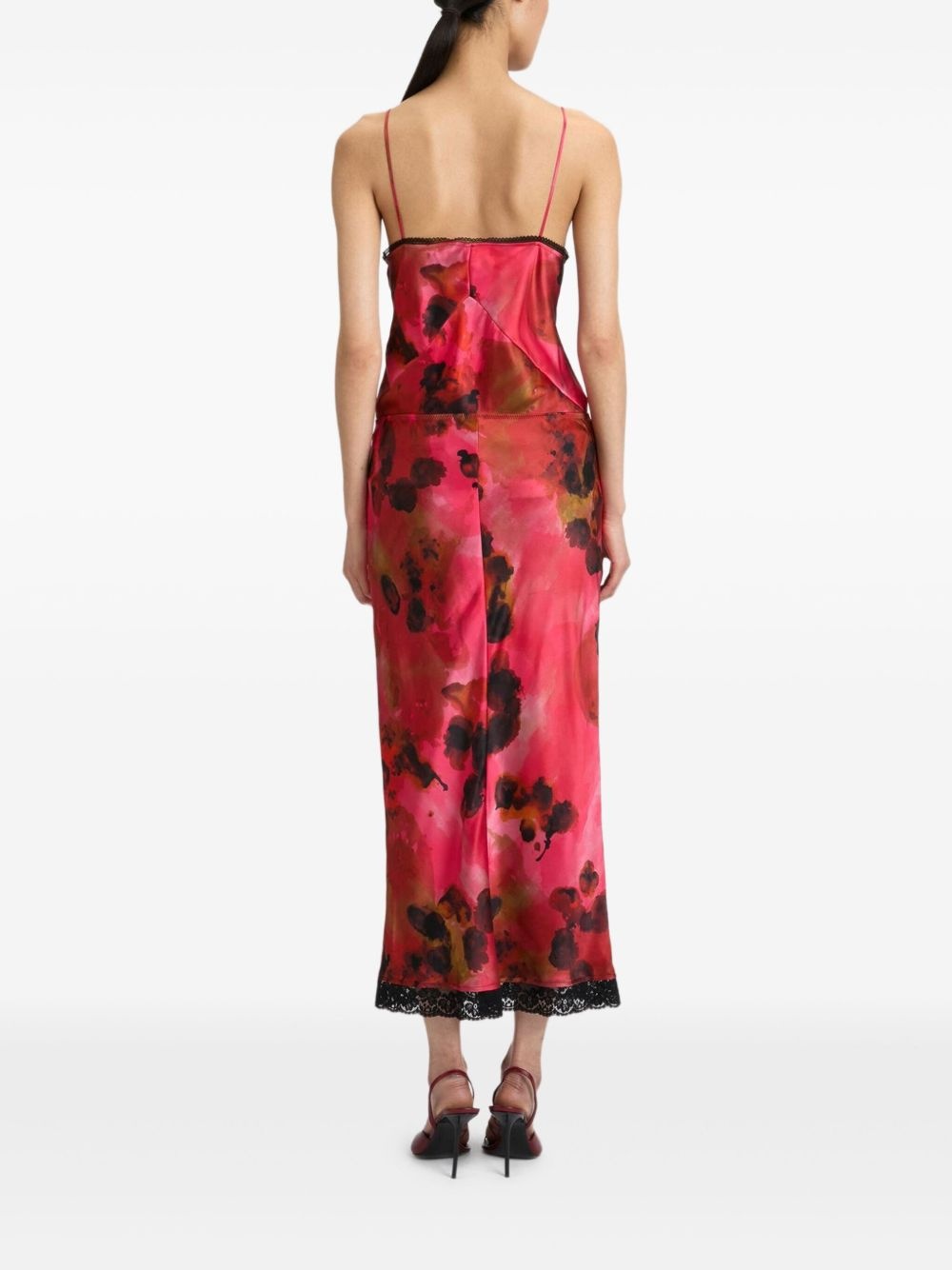 Lace Trim Slip midi skirt - 4
