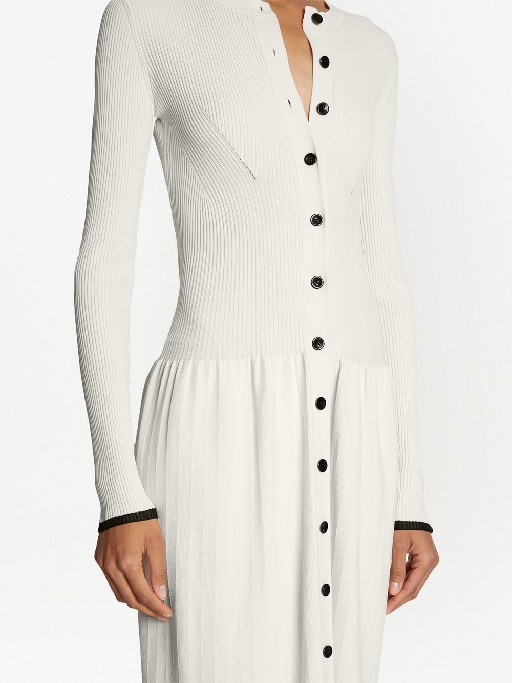 ribbed-knit buttoned midi dress - 5