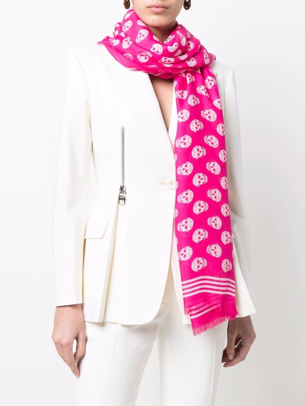 all-over skull-print scarf - 2