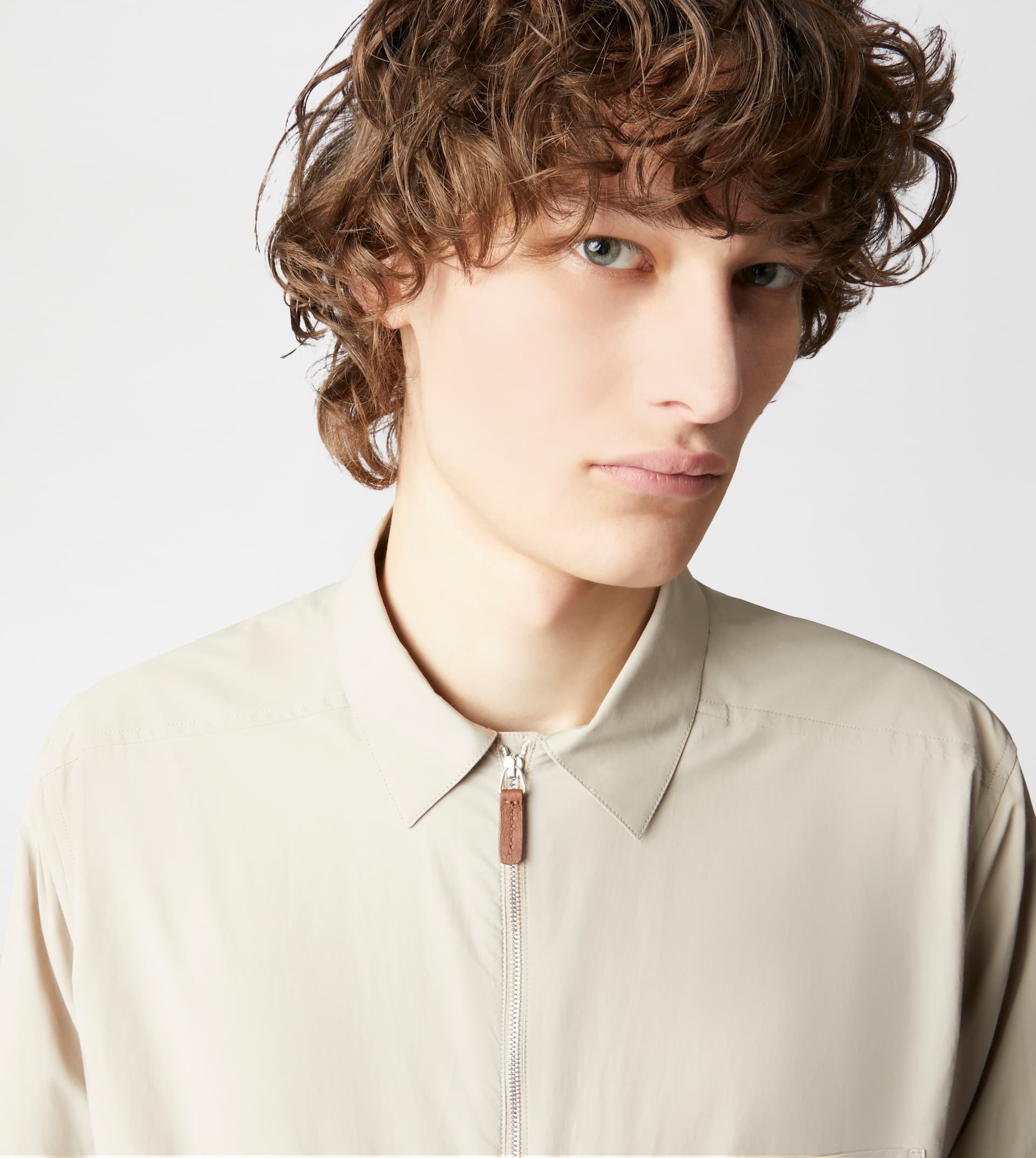 ZIPPED SHIRT JACKET - BEIGE - 5