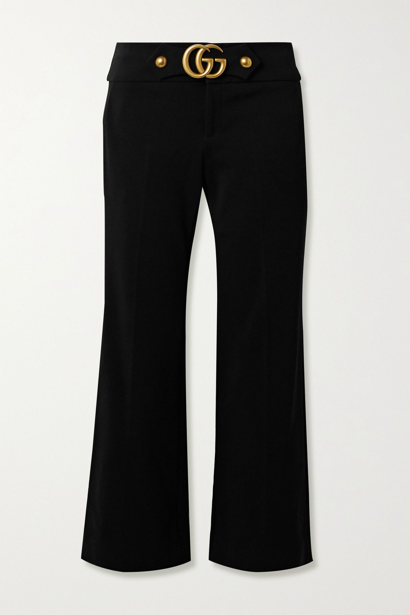 Embellished stretch-crepe flared pants  - 1