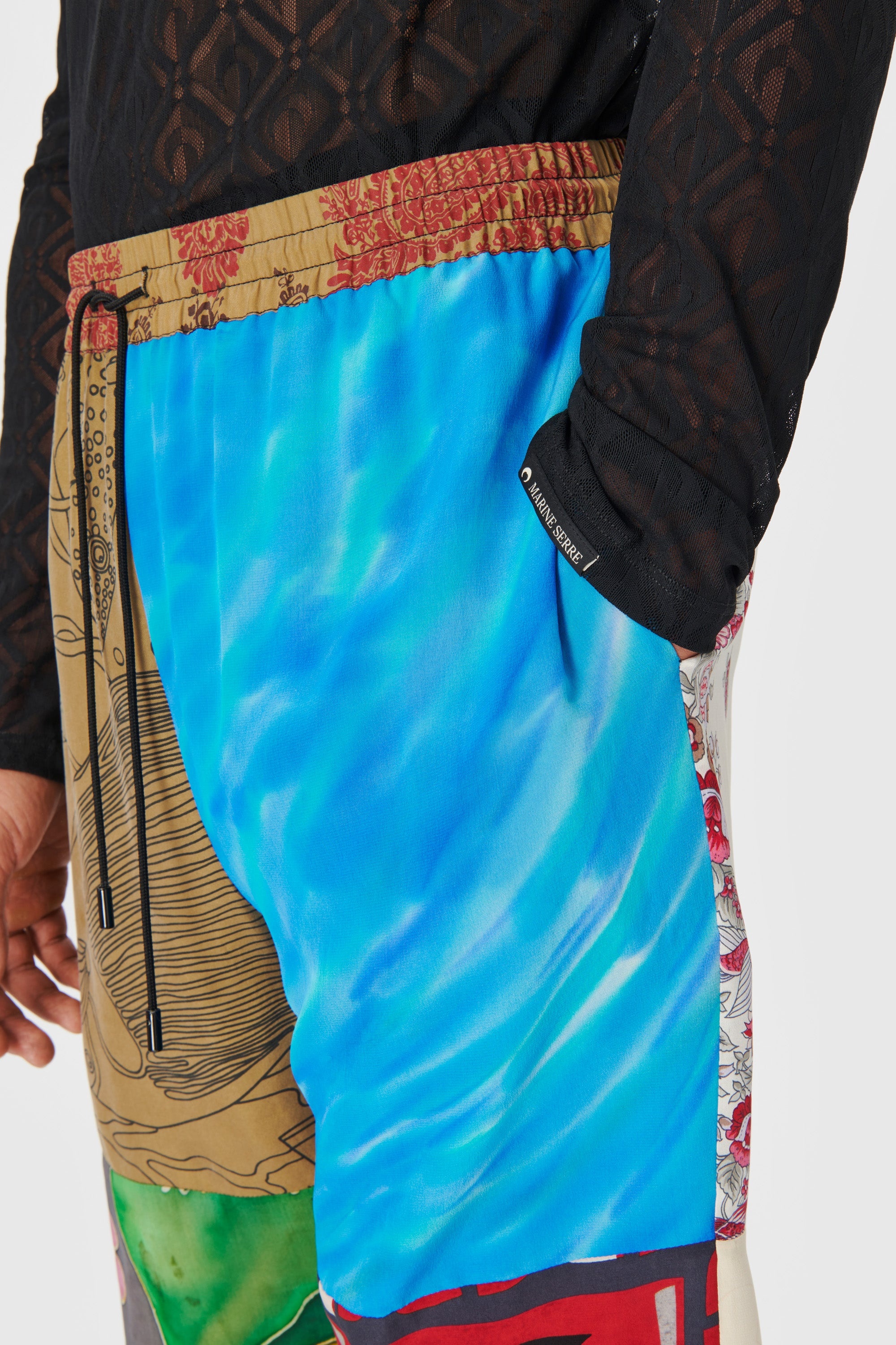 Regenerated Silk Scarves Fluid Pants - 3