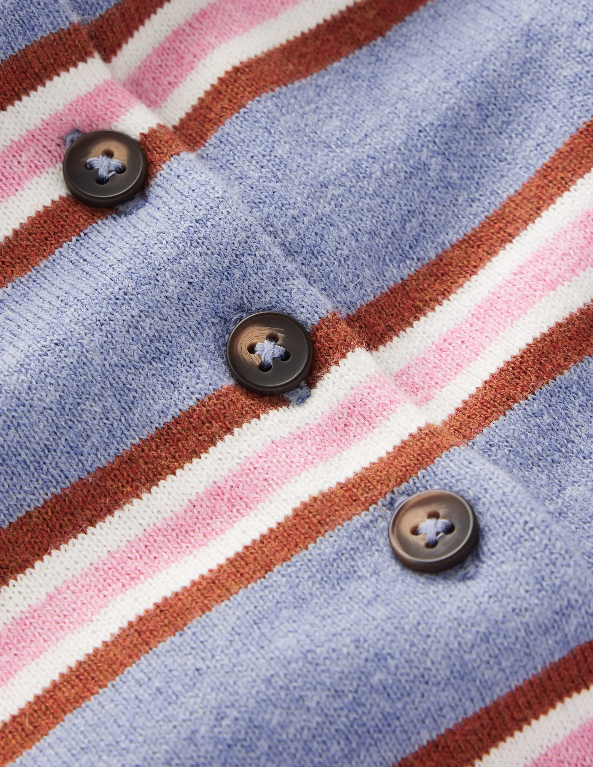 Collared Knitted T-shirt-Blue Aura, Stripe - 1