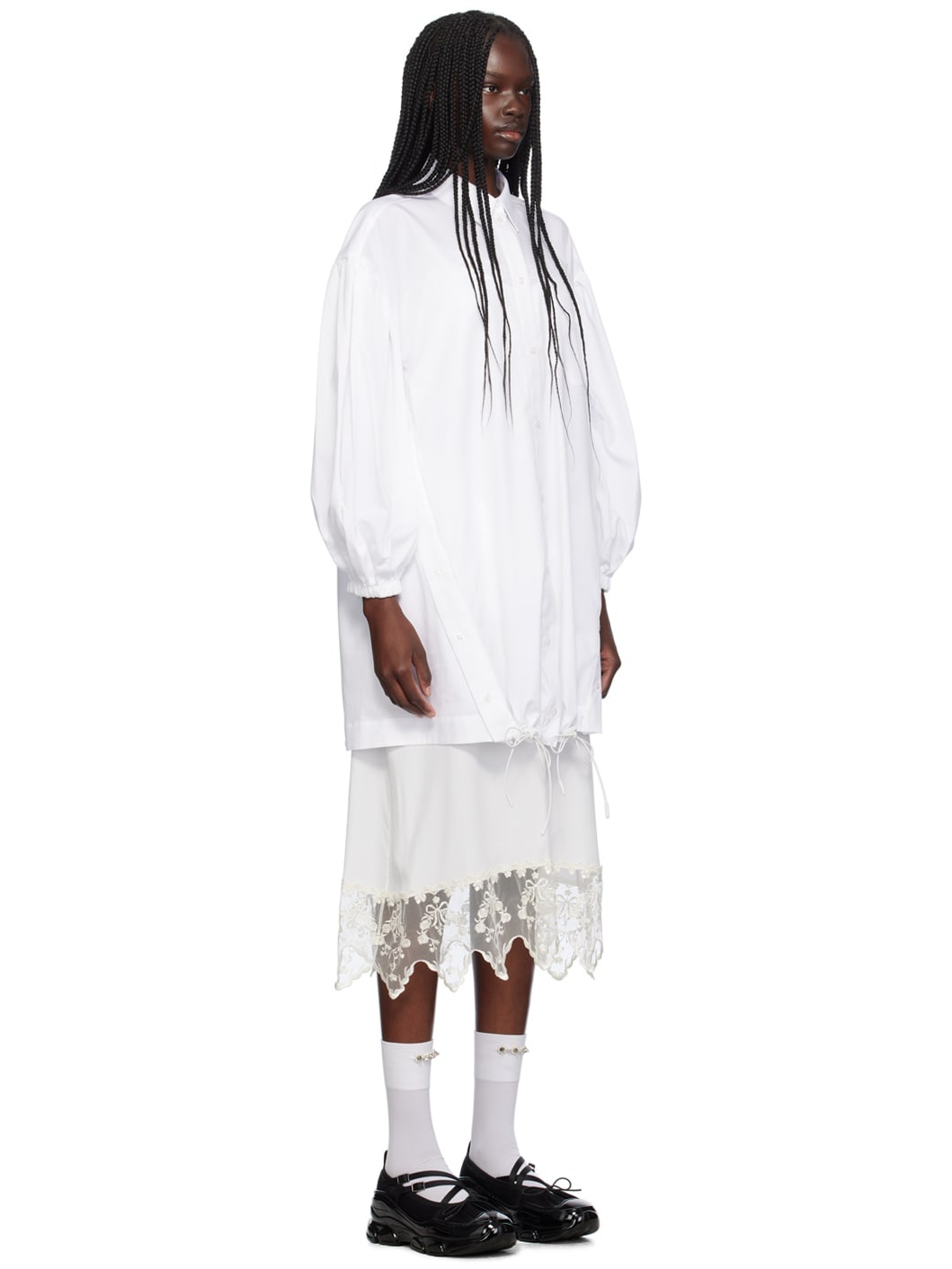 White Trapeze Midi Dress - 2