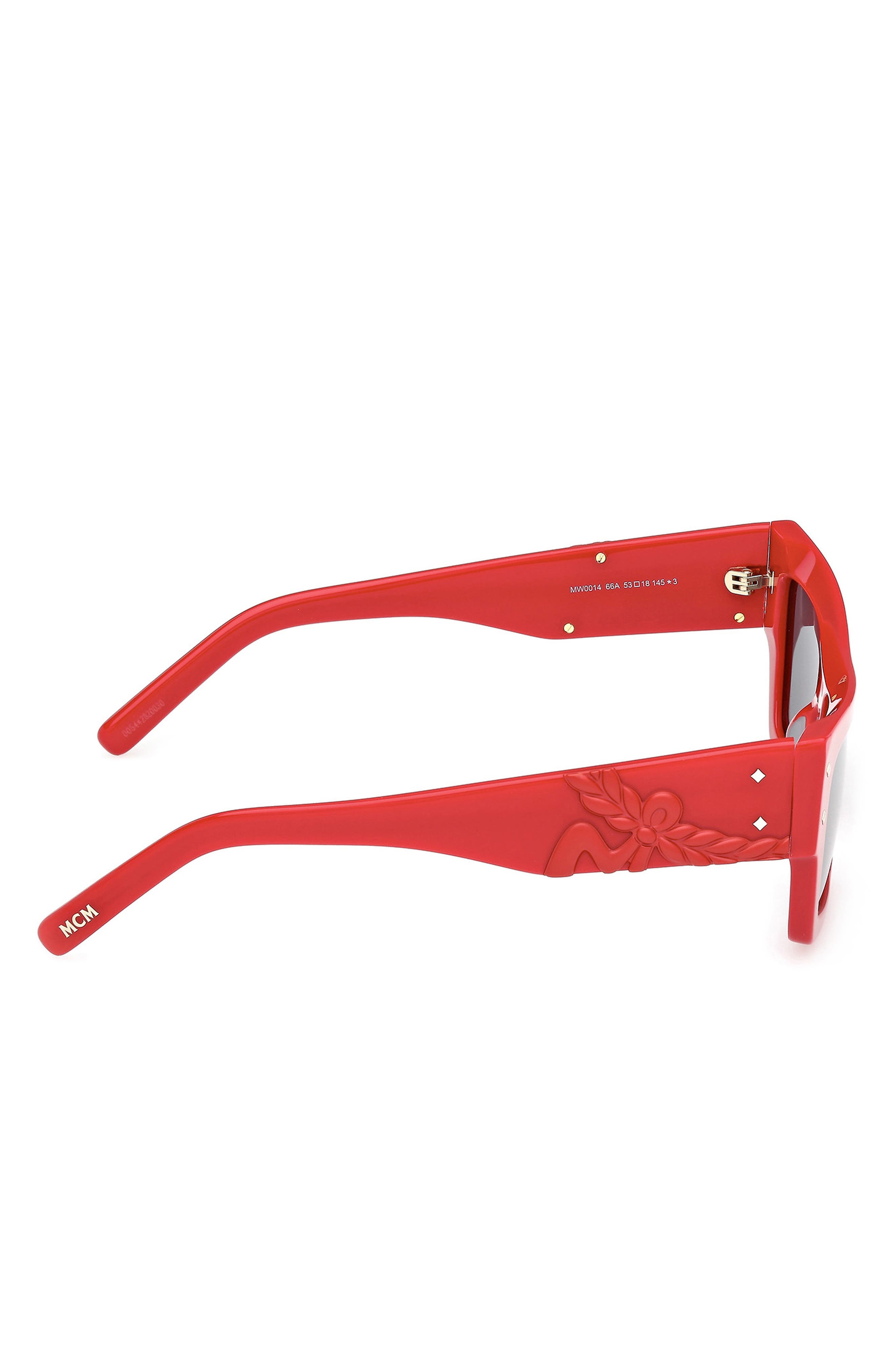 MCM 53mm Navigator Sunglasses in Shiny Red /Smoke at Nordstrom - 7