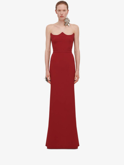 Alexander McQueen Women's Peak Corset Evening Dress in Blood Red outlook