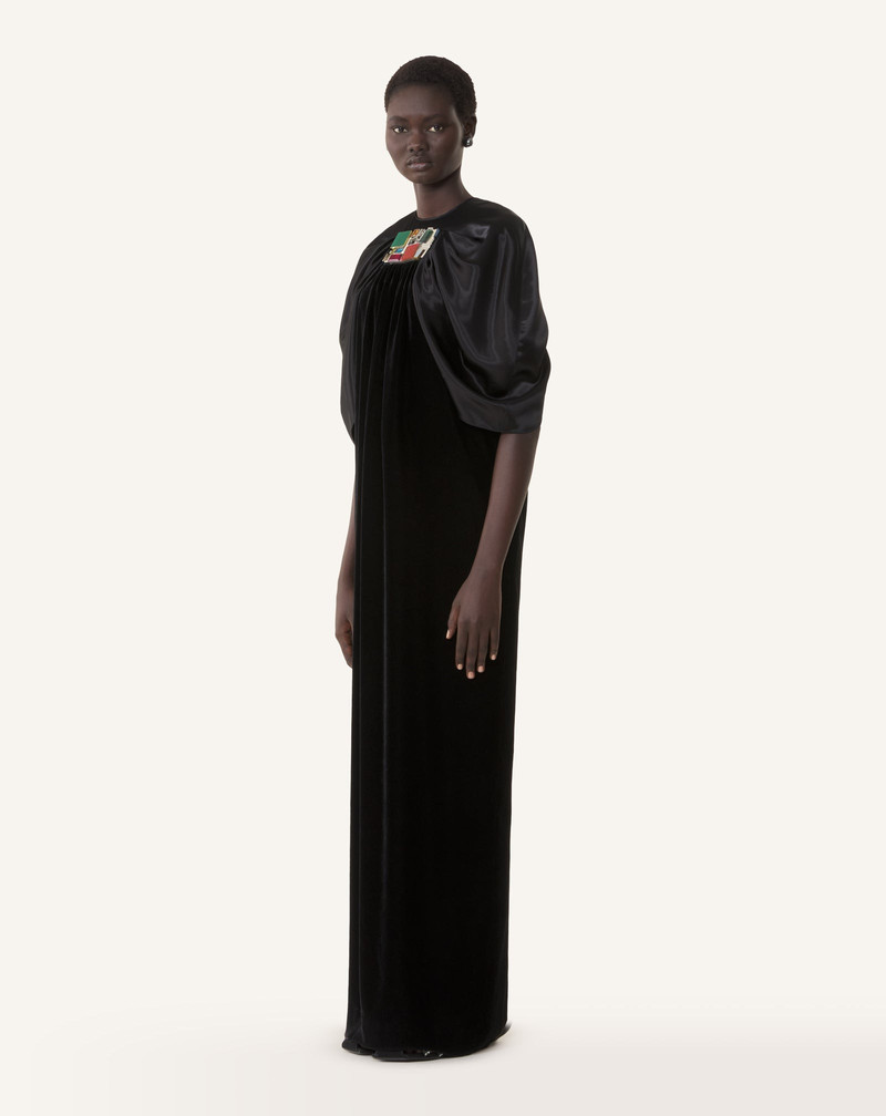 EMBROIDERED DRESS IN FLOWING VELVET 3
