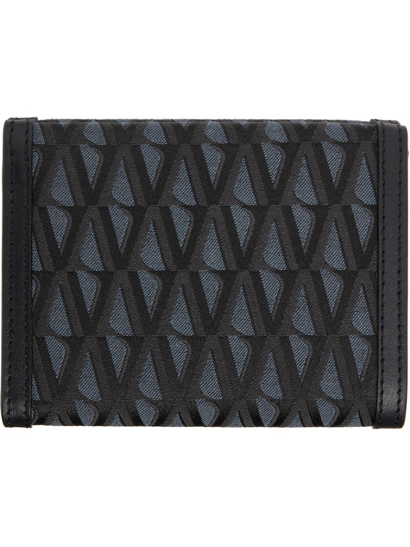VERSACE Black 'La Medusa' V Jacquard Wallet outlook