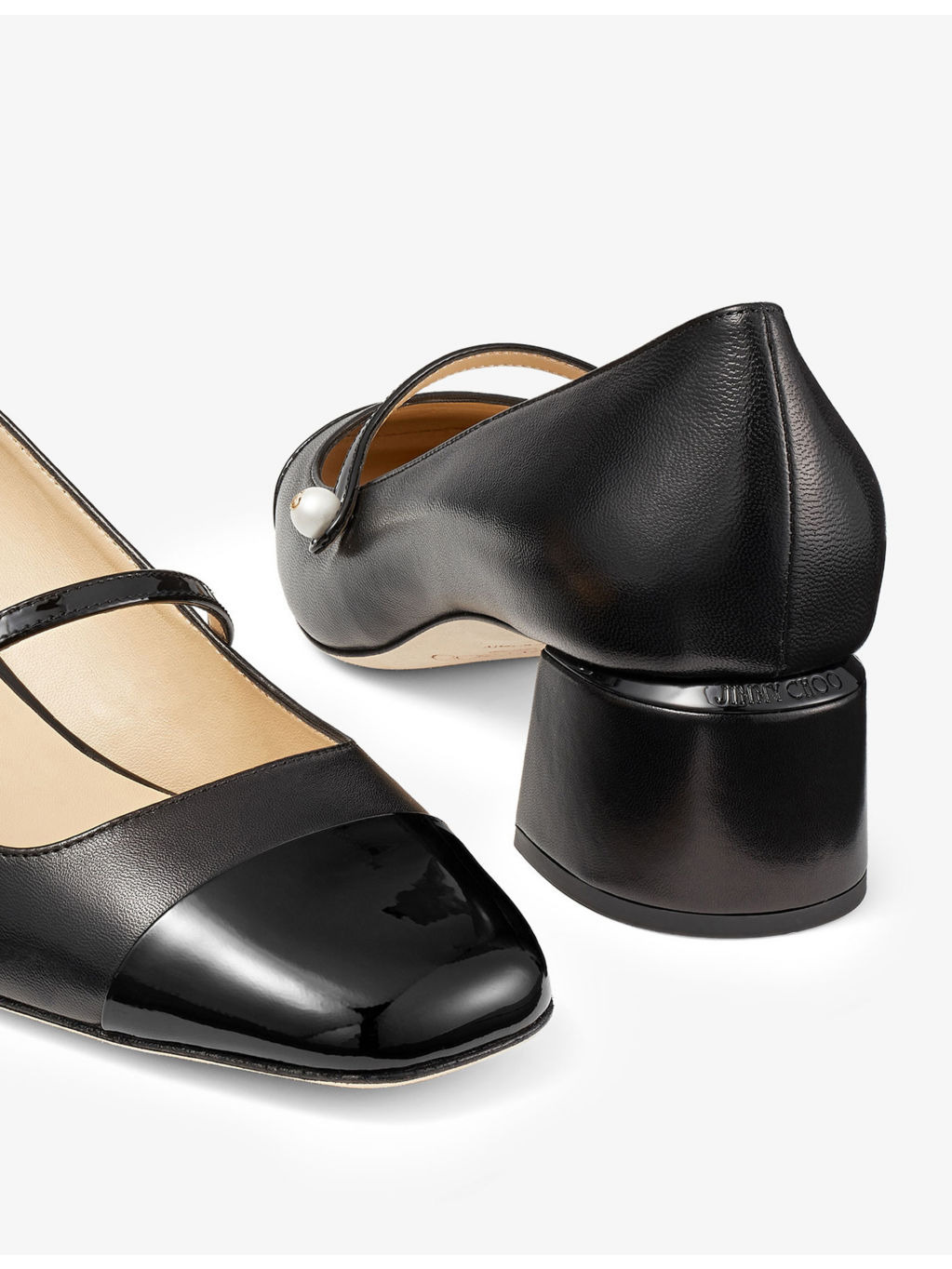 Elisa block-heel leather heeled courts - 6