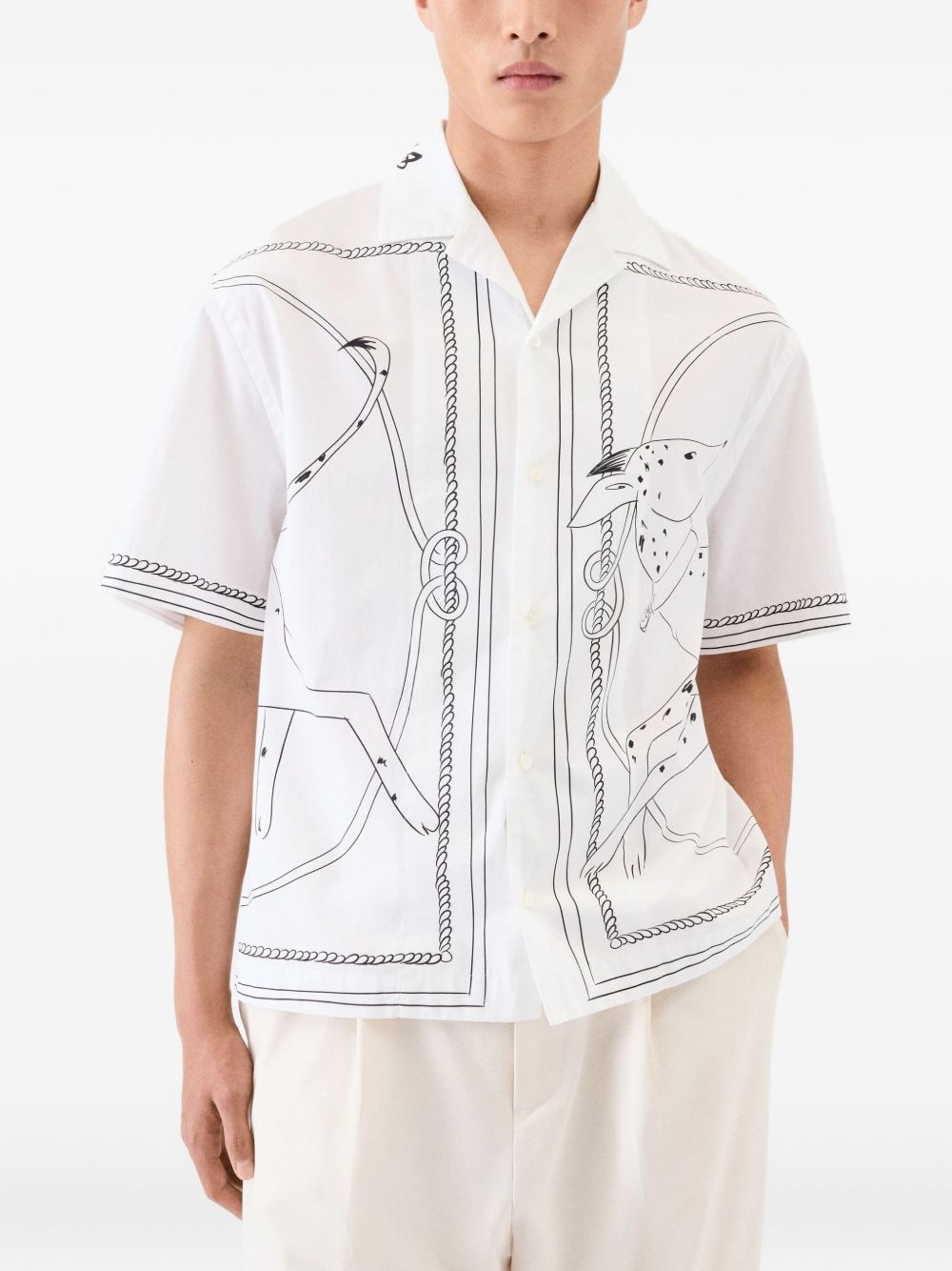 dog-print short-sleeve shirt - 3