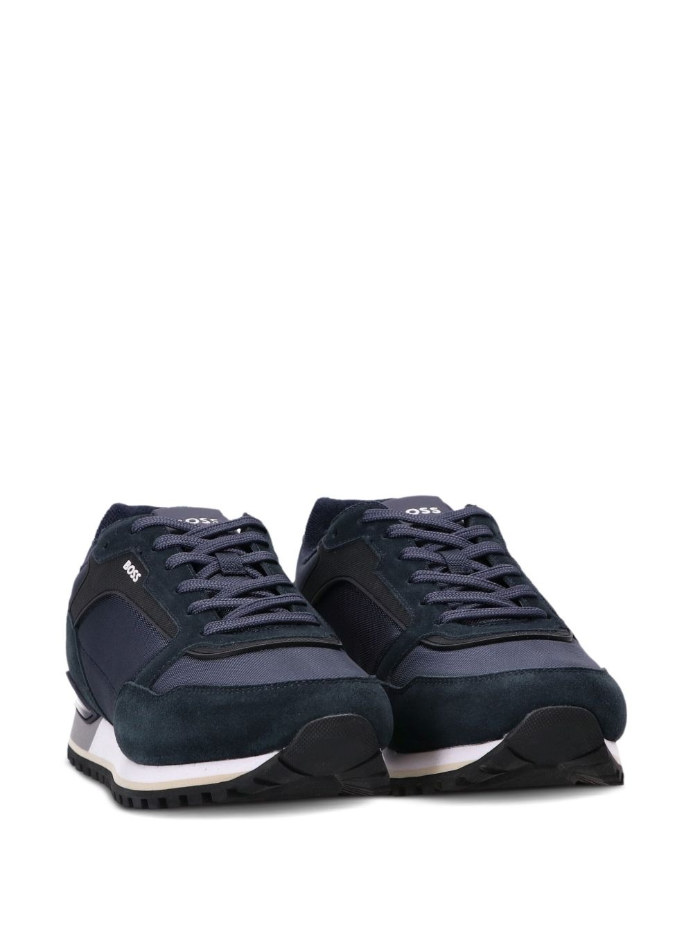 suede-trimmed mesh sneakers - 5
