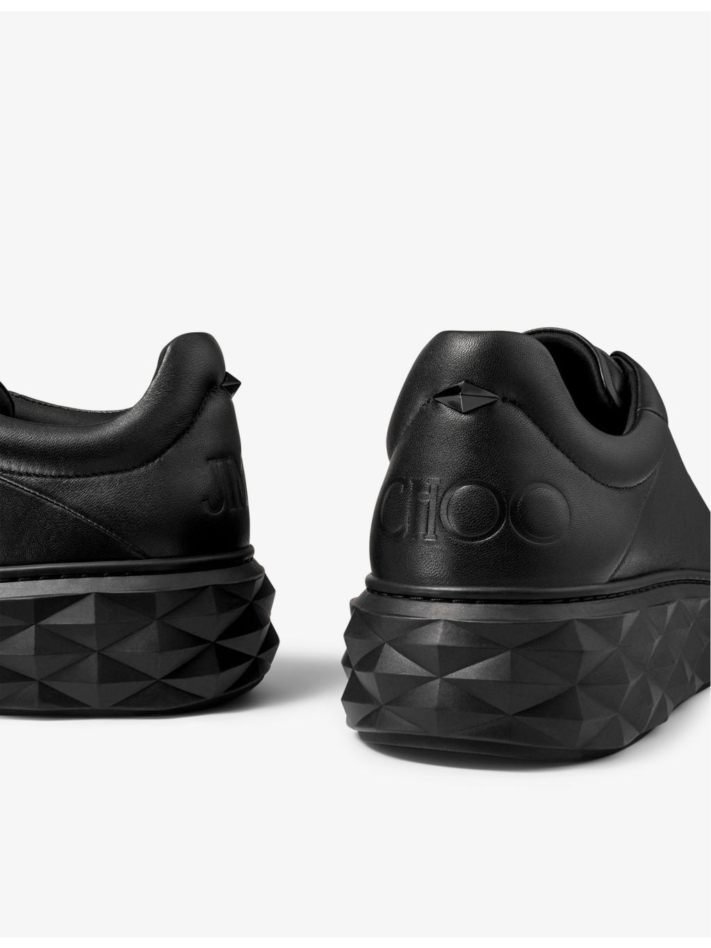 Diamond Maxi logo-embossed leather low-top trainers - 5