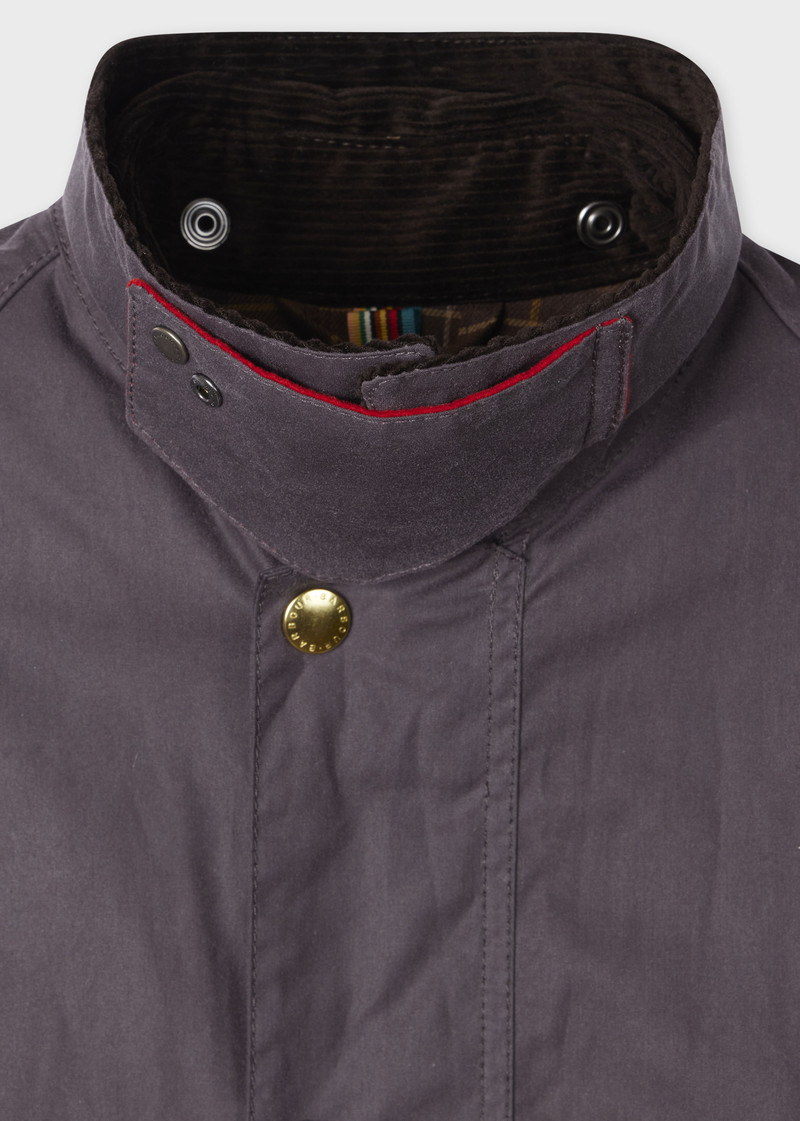 Paul Smith loves Barbour - Grey Lilac Oversized Bedale Wax Jacket 3