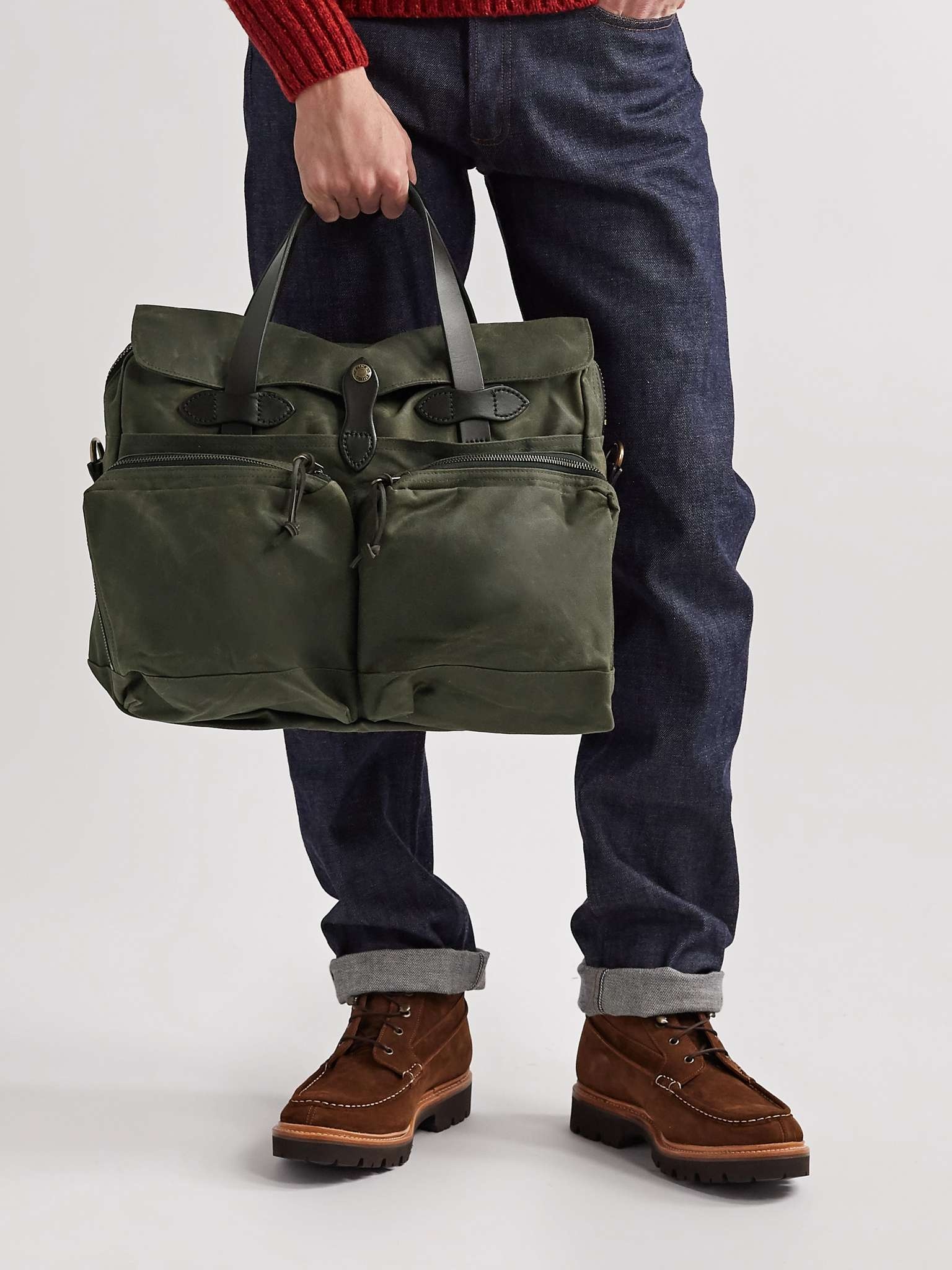 24-Hour Leather-Trimmed Coated-Canvas Briefcase - 2