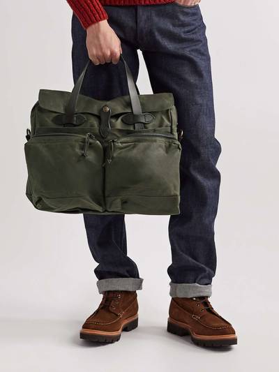 FILSON 24-Hour Leather-Trimmed Coated-Canvas Briefcase outlook