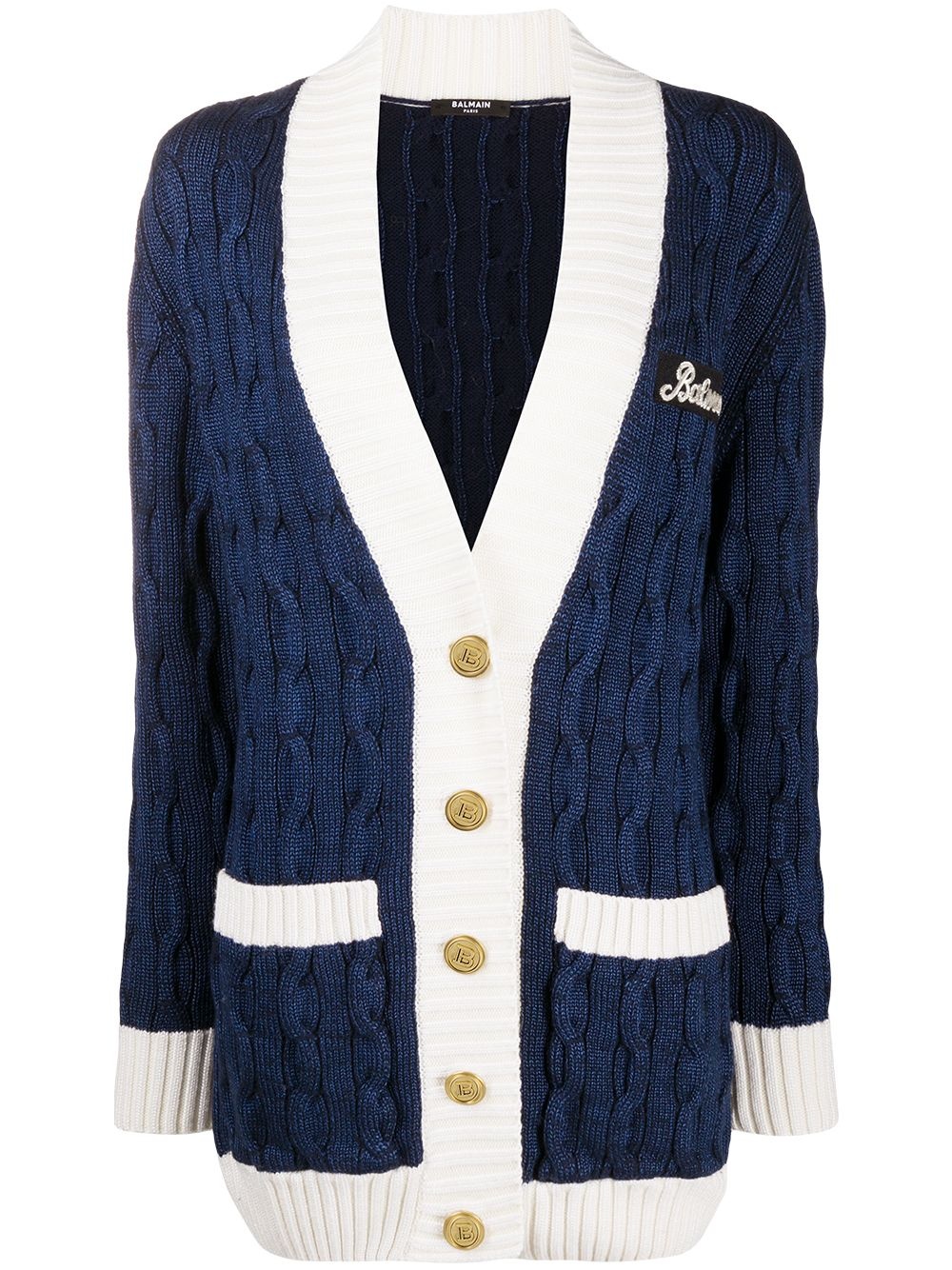 cable knit cardigan - 1