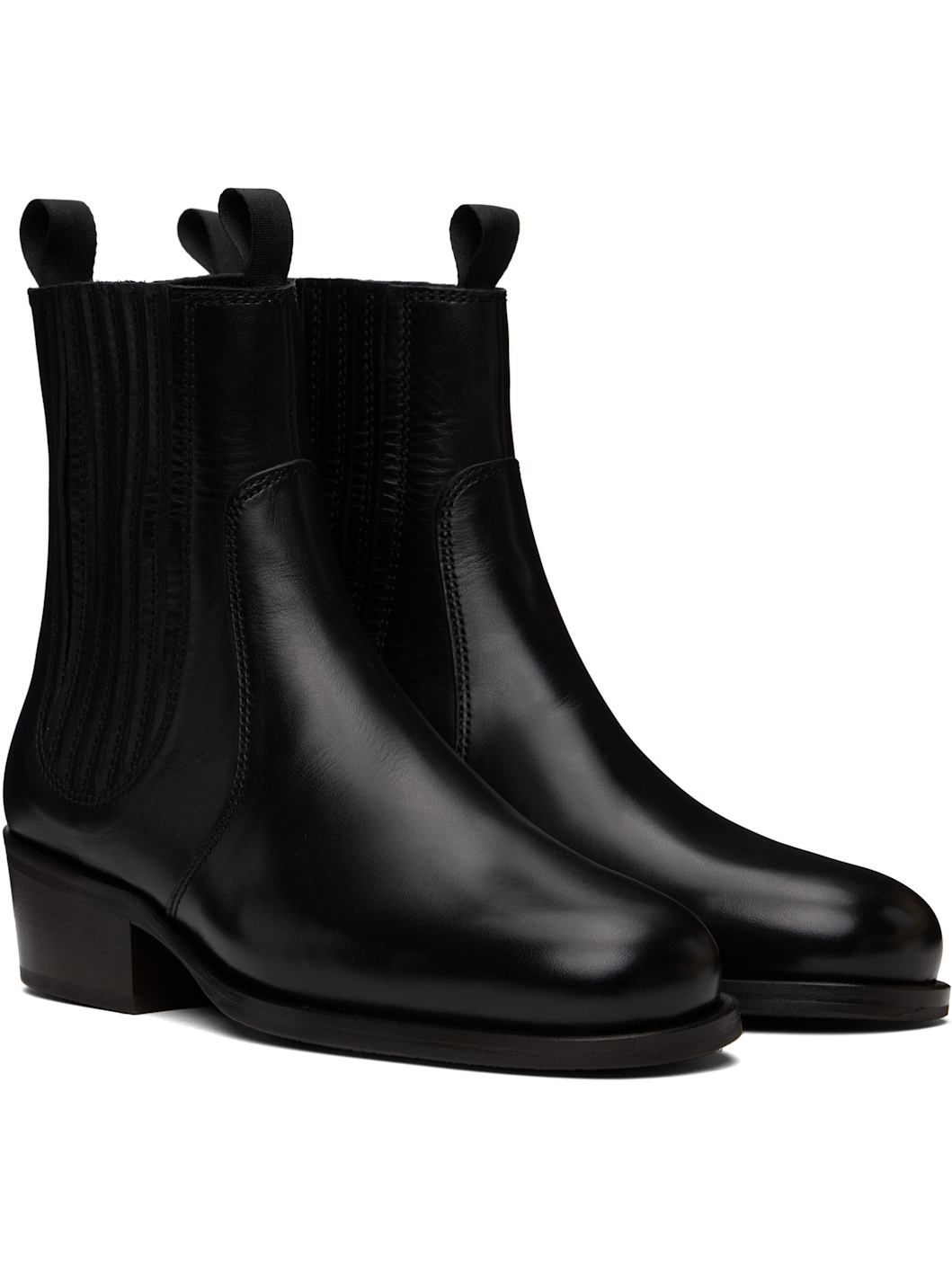 Black Vegetable-Tanned Chelsea Boots - 4