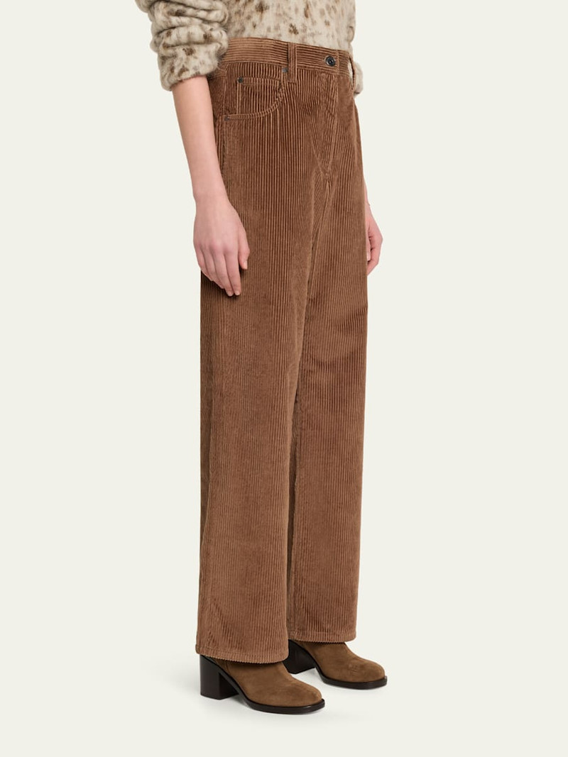 Mid-Rise Corduroy Straight-Leg Pants 4
