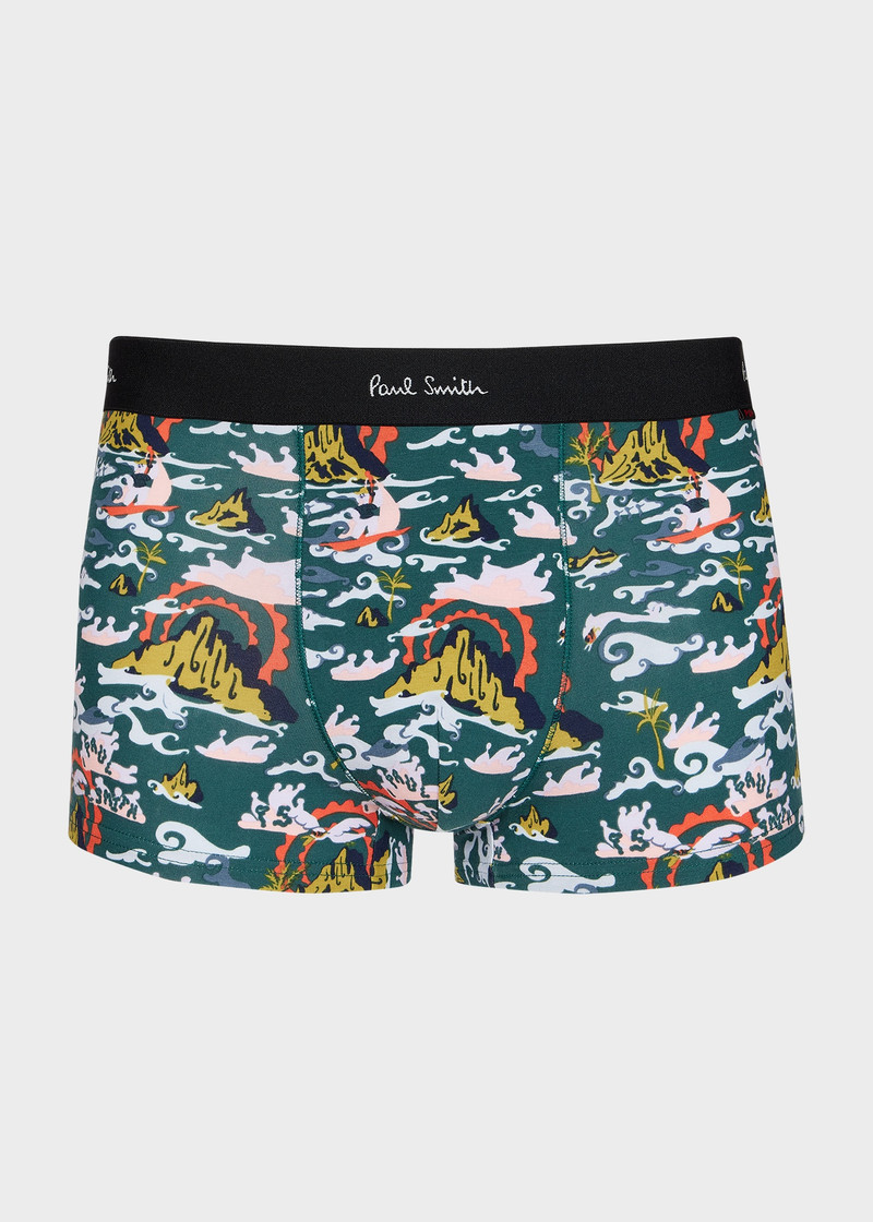 Teal 'Island' Print Boxer Briefs 1
