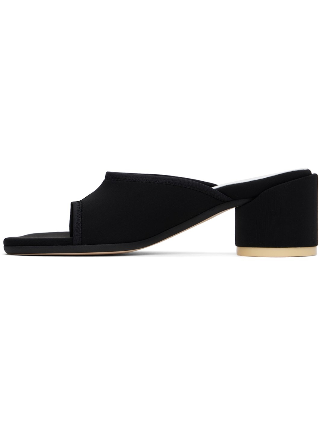 Black Scuba Lyrca Heeled Sandals - 3