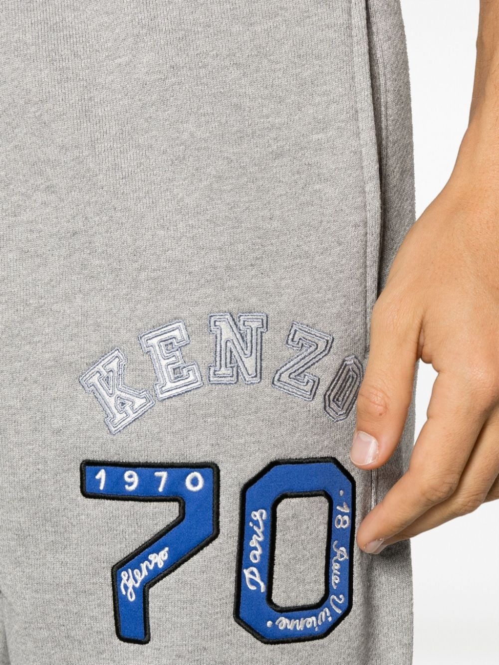 logo-appliqué cotton track pants - 5