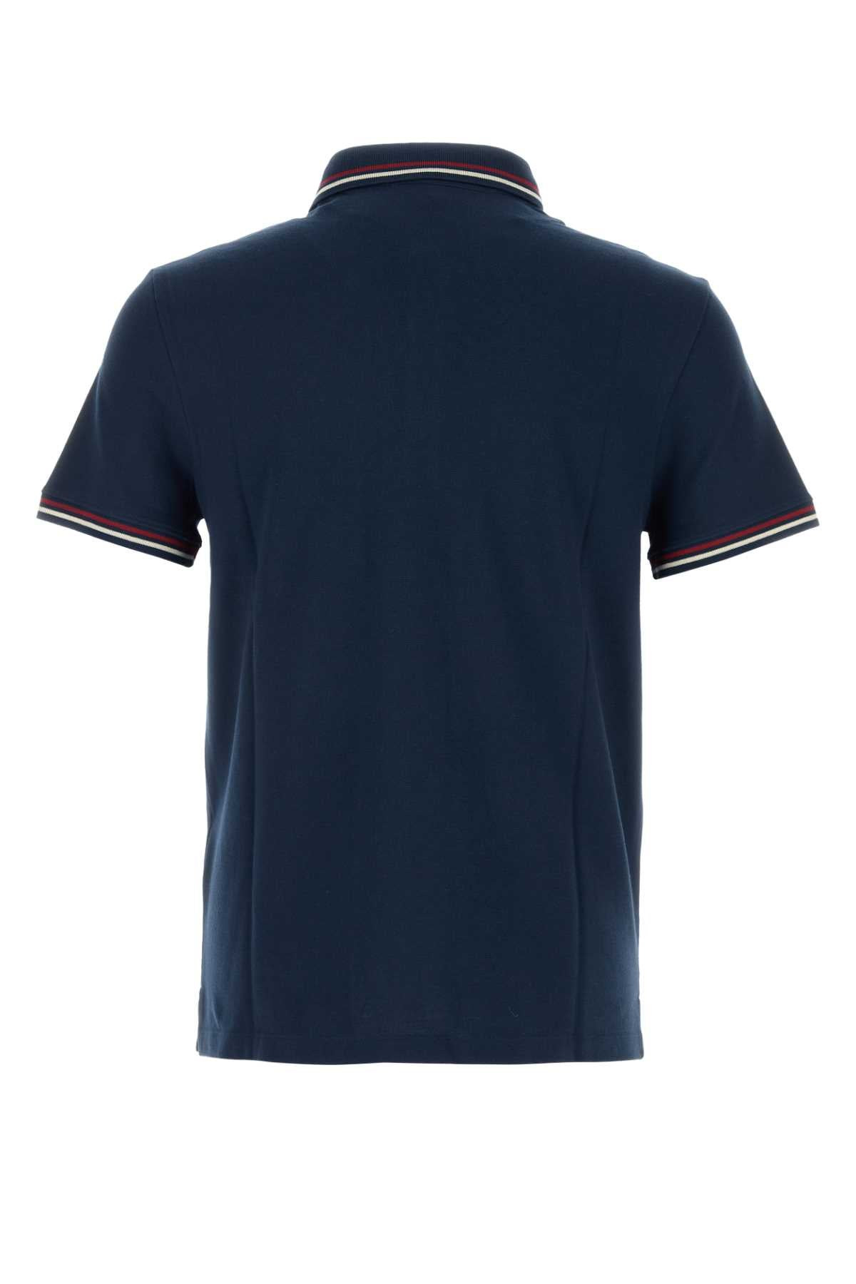 Valentino Garavani Men Blue Piquet Polo Shirt - 2