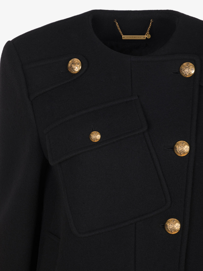 Hooded coat with 4G dagger buttons 12