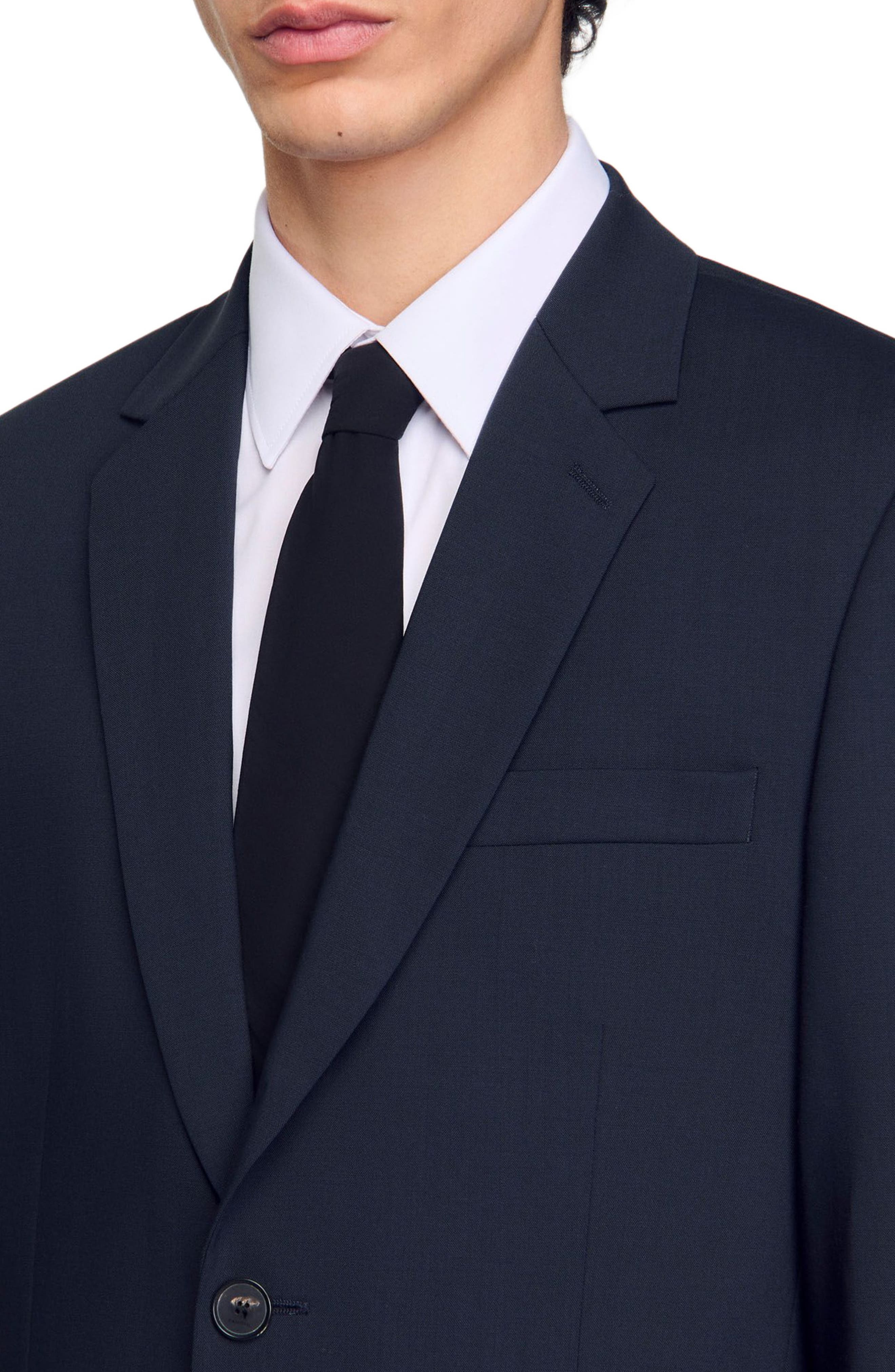 SANDRO Wool suit jacket in Midnight Blue at Nordstrom - 4