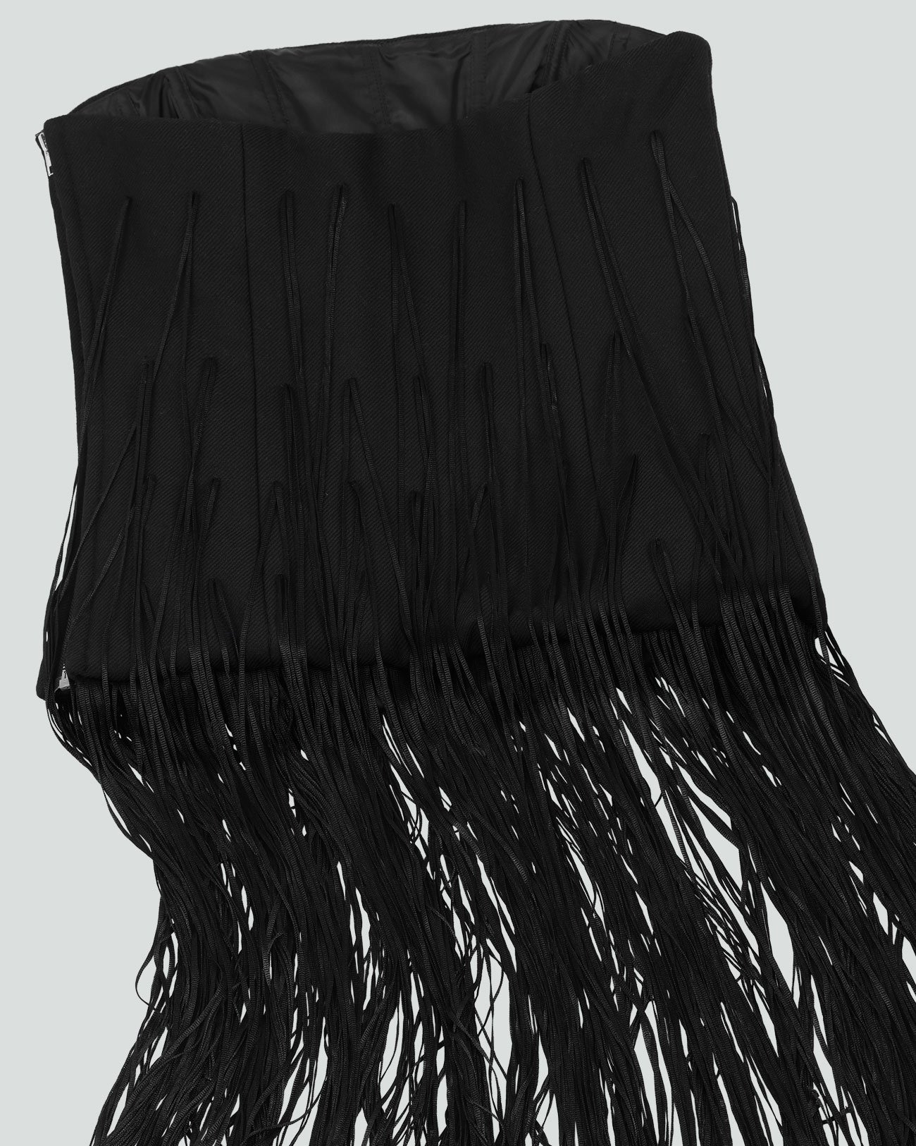 FRINGE TUBE BLACK WOOL - 6