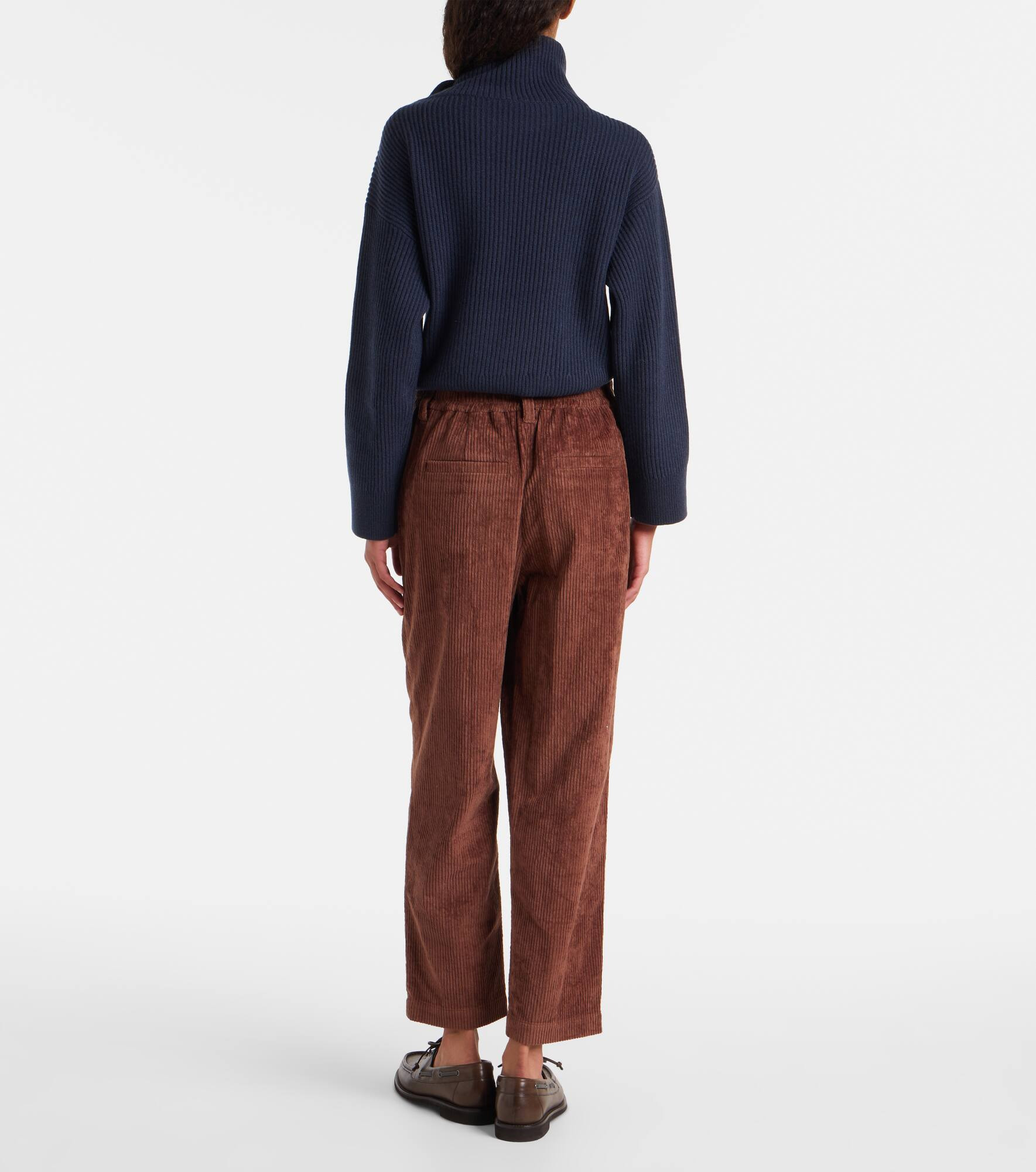 Cotton corduroy wide-leg pants - 3