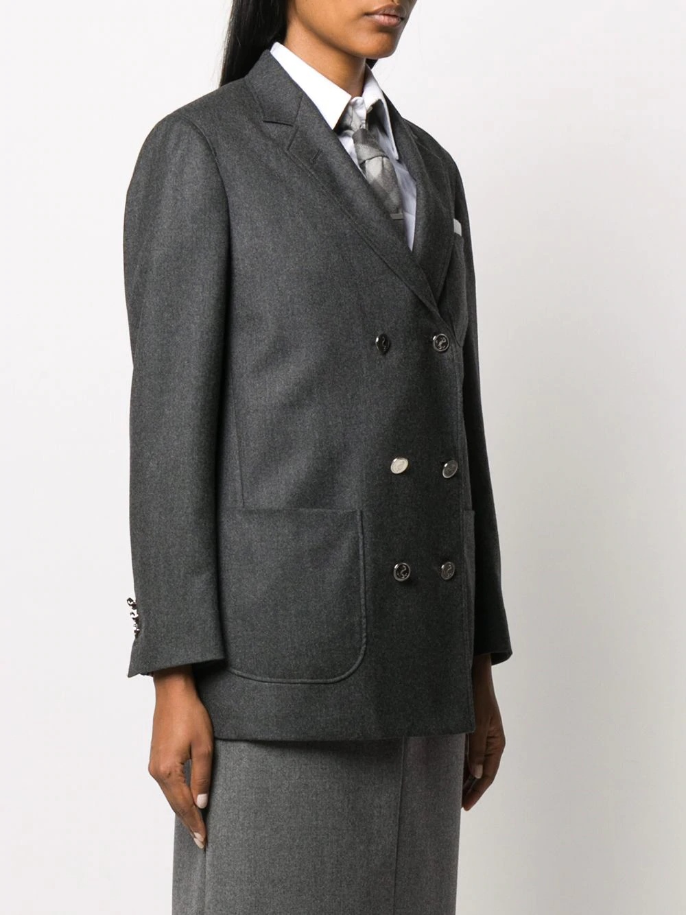 DB Sack Jacket In Super 120 Wool Flannel - 3