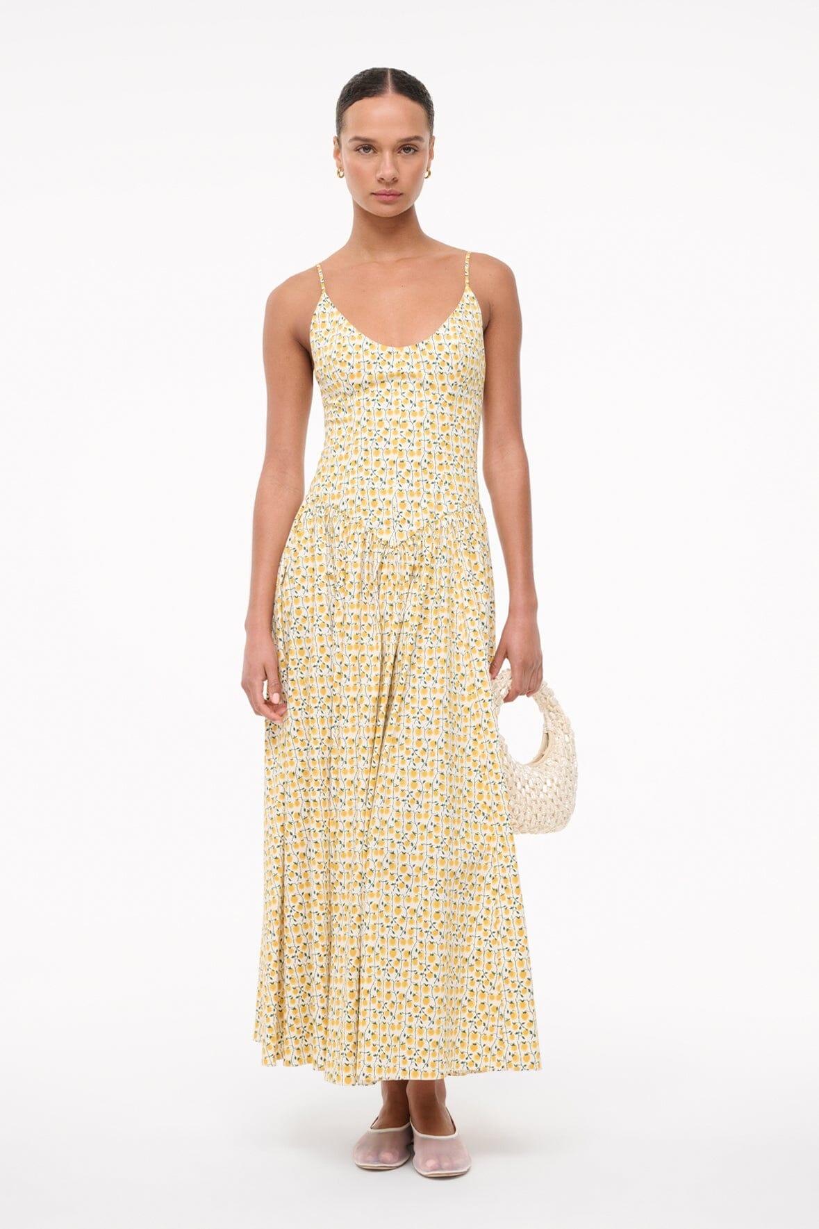 STAUD DENA DRESS ON THE VINE GOLDEN - 3