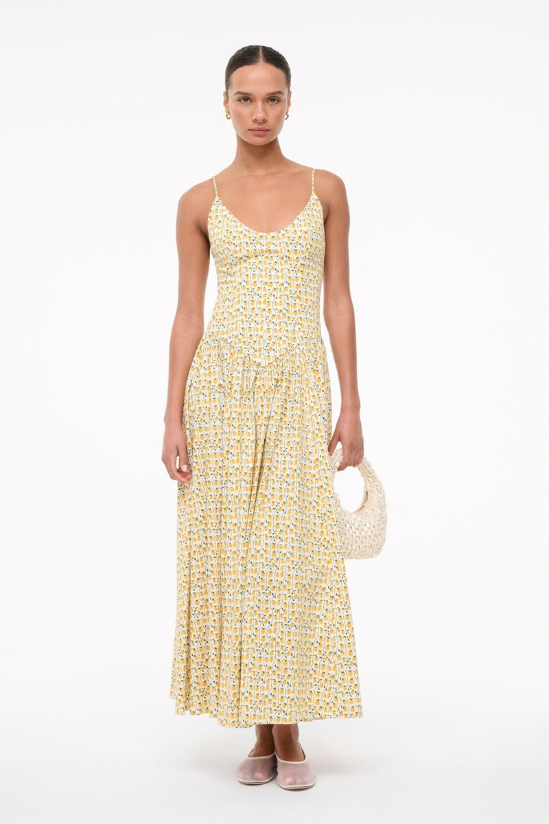 STAUD DENA DRESS ON THE VINE GOLDEN 3