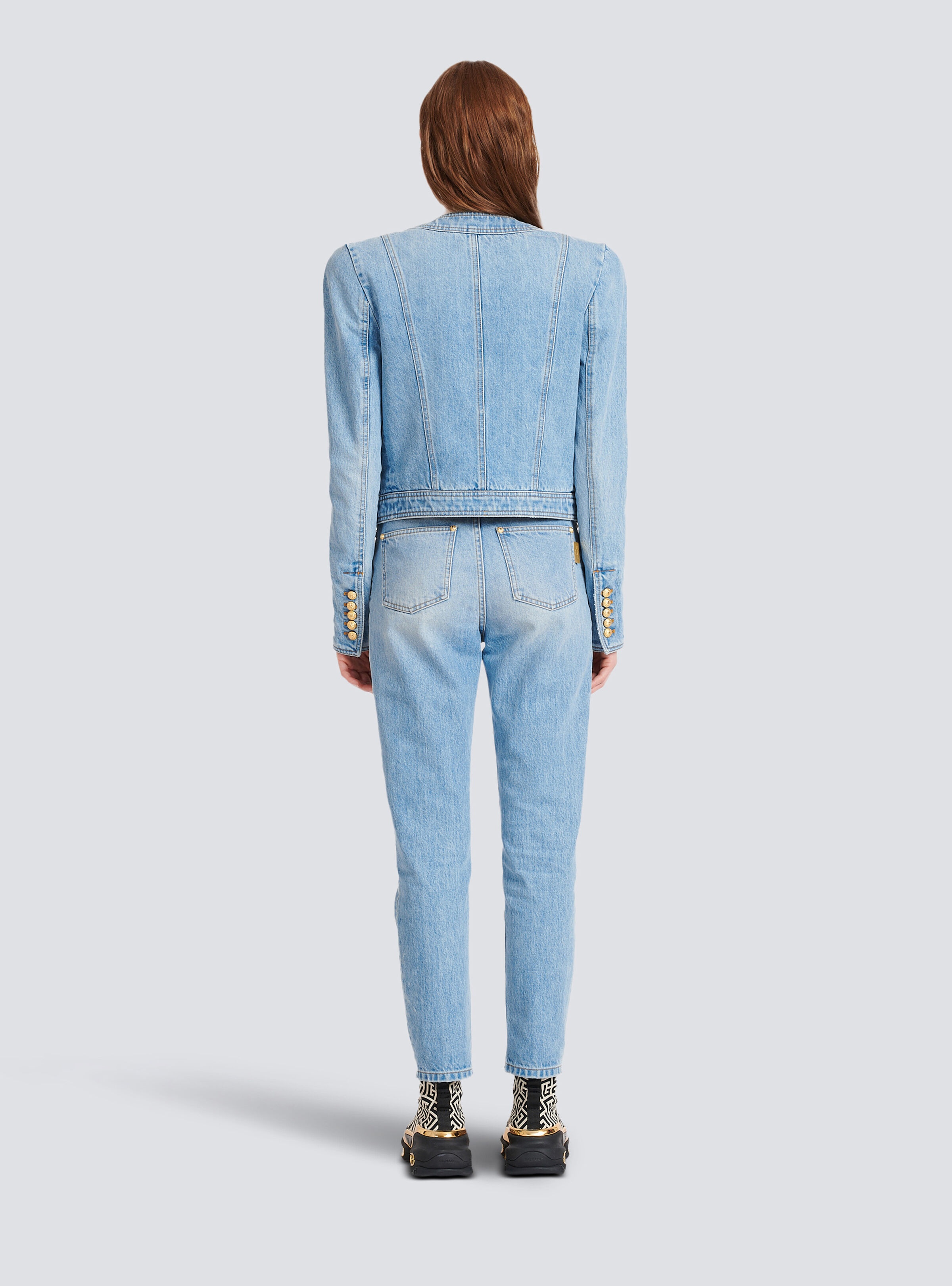 Cropped denim jacket - 4