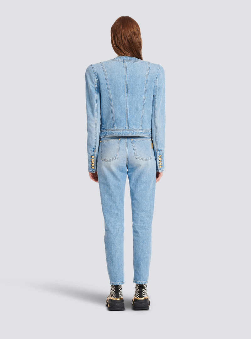 Cropped denim jacket 4