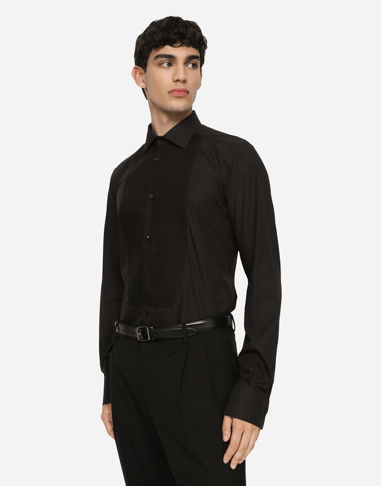 Cotton Gold-fit tuxedo shirt - 4