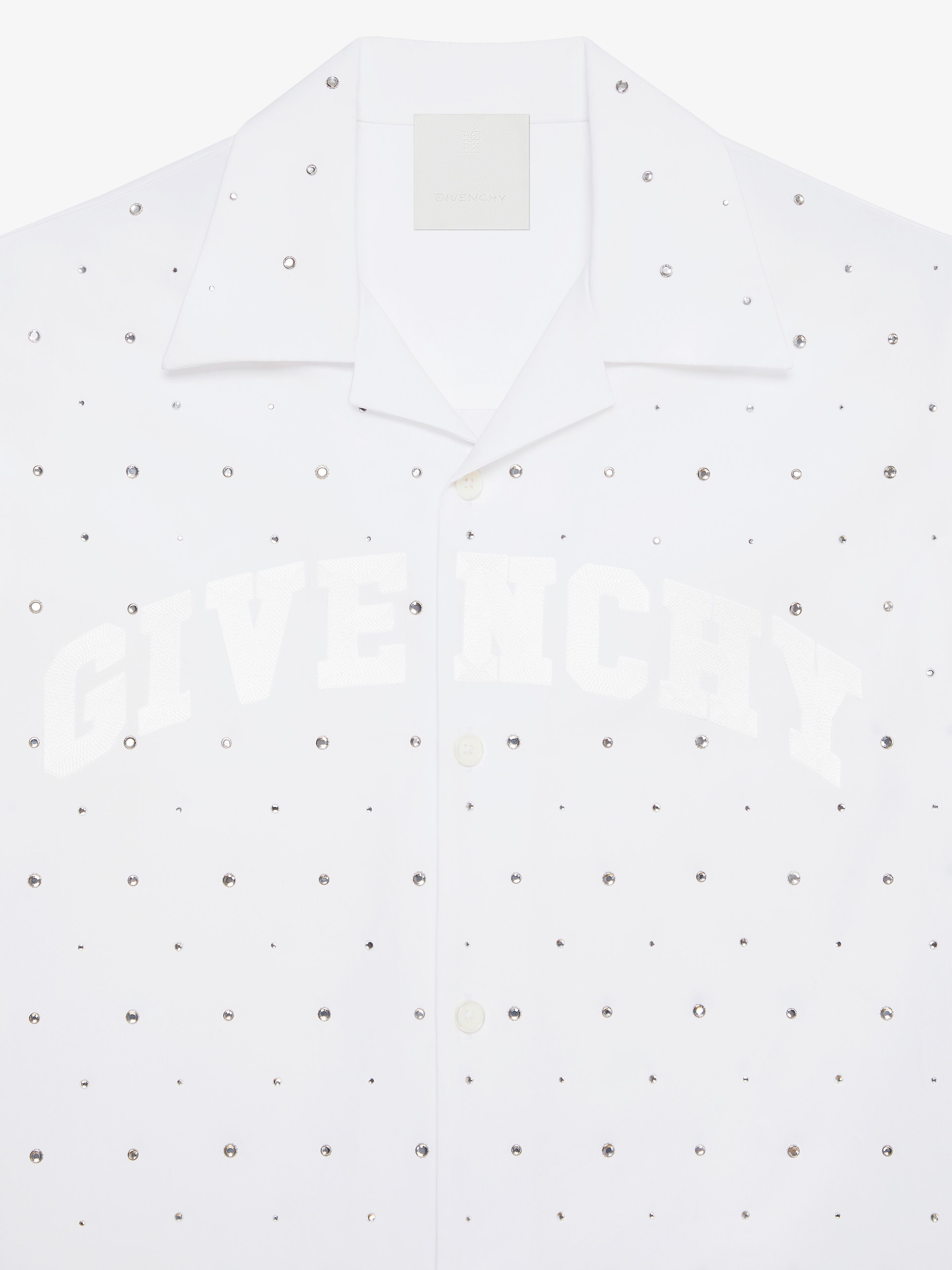 GIVENCHY COLLEGE BOXY FIT HAWAIIAN SHIRT IN POPLIN WITH STUDS - 5