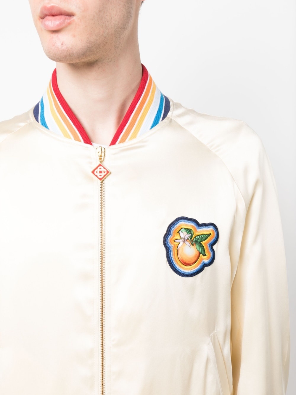 logo-patch bomber jacket - 5
