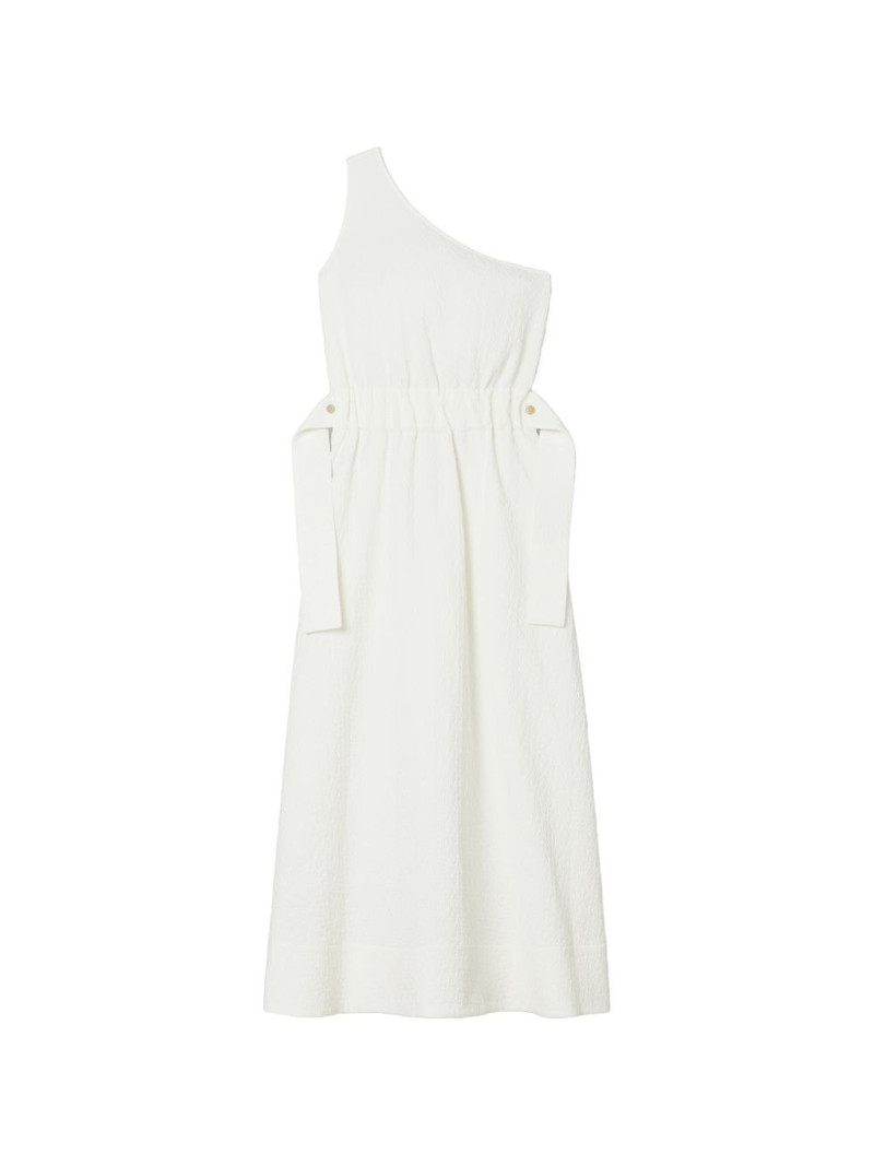 one-shoulder belted cotton dress 1