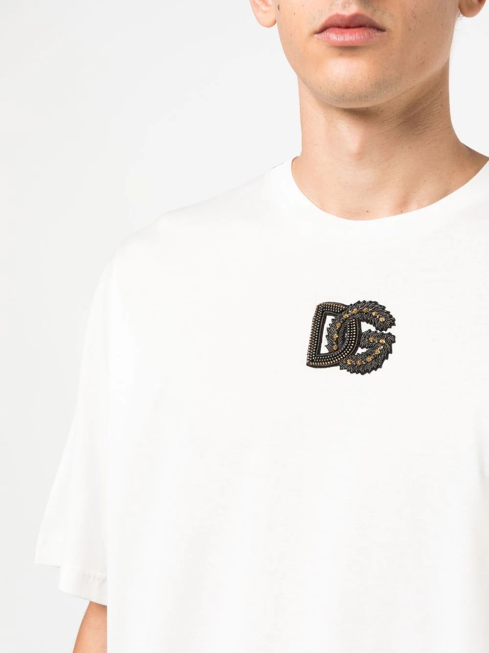 logo-appliqué crew neck T-shirt - 5