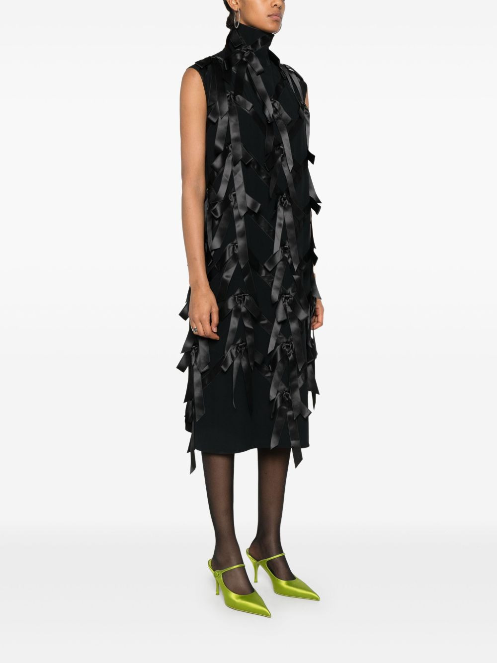 bow-appliqué midi dress - 3