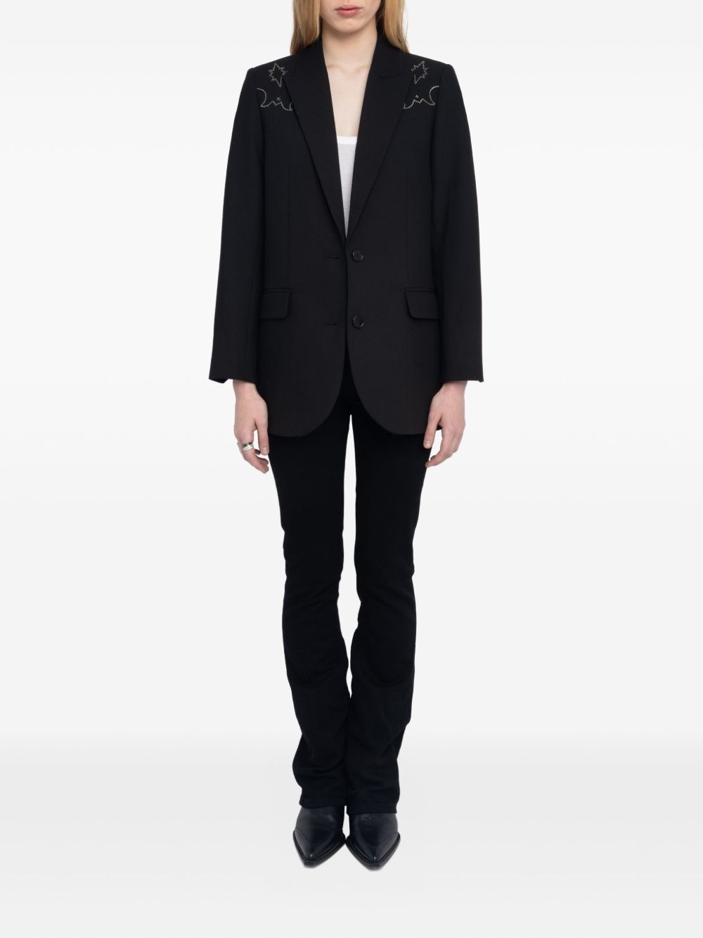 embroidered-detail blazer - 2