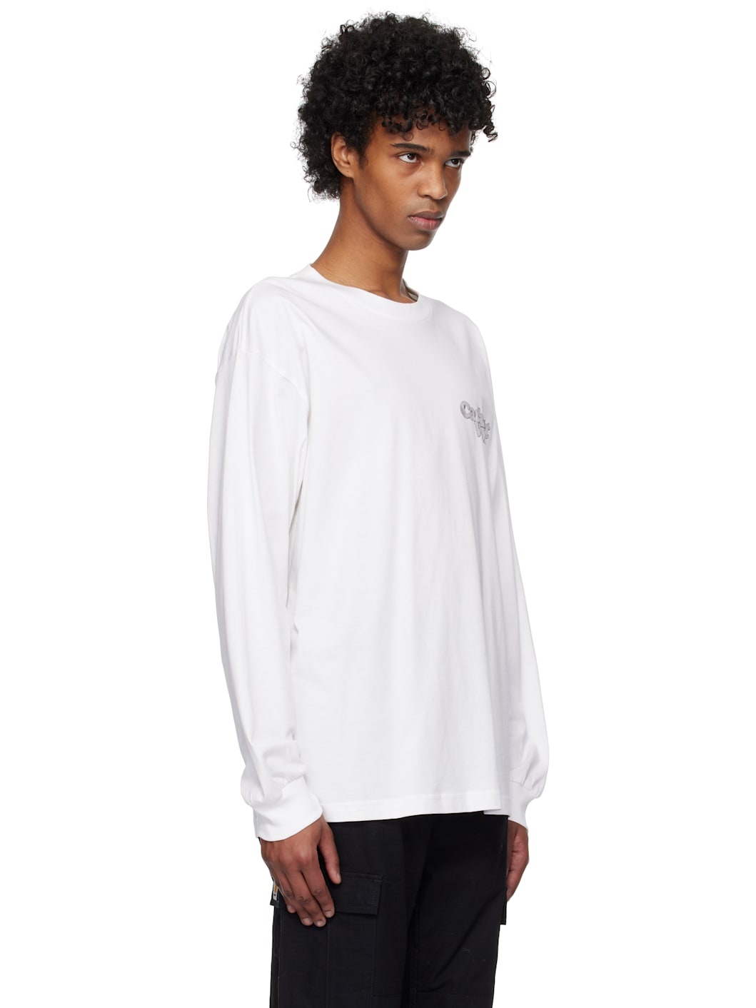 White Chain Link Long Sleeve T-shirt - 2