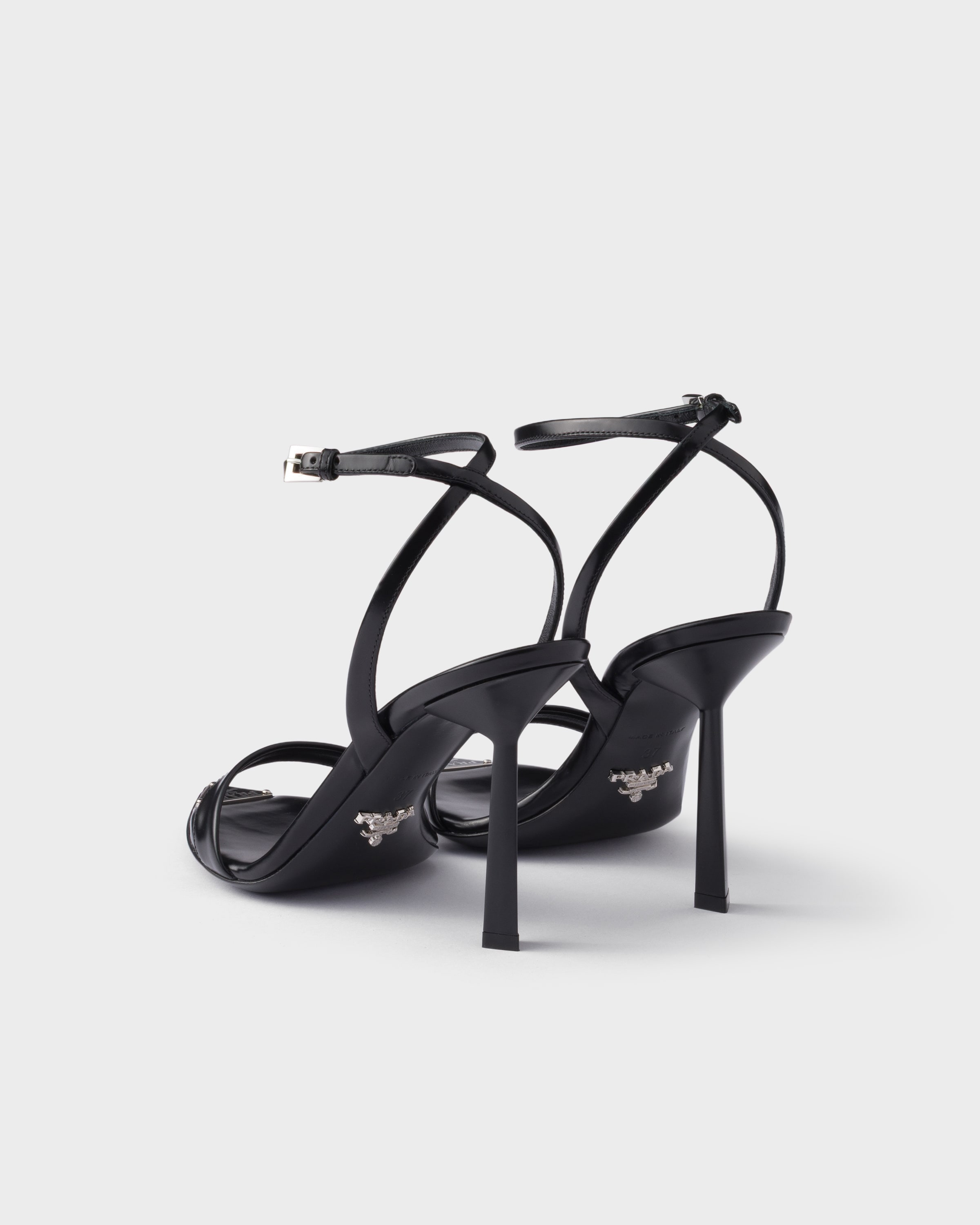 Brushed leather sandals - 4