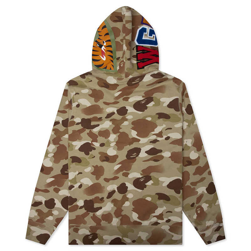 A BATHING APE® GRADUATION CAMO SHARK FULL ZIP HOODIE - BEIGE outlook