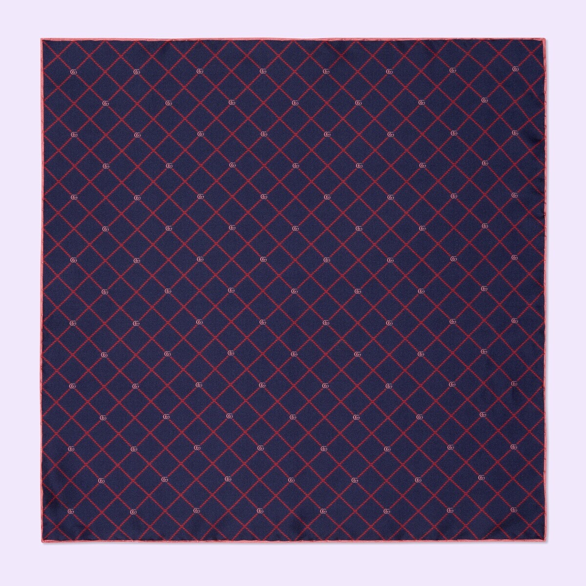 Double G and check silk pocket square - 1