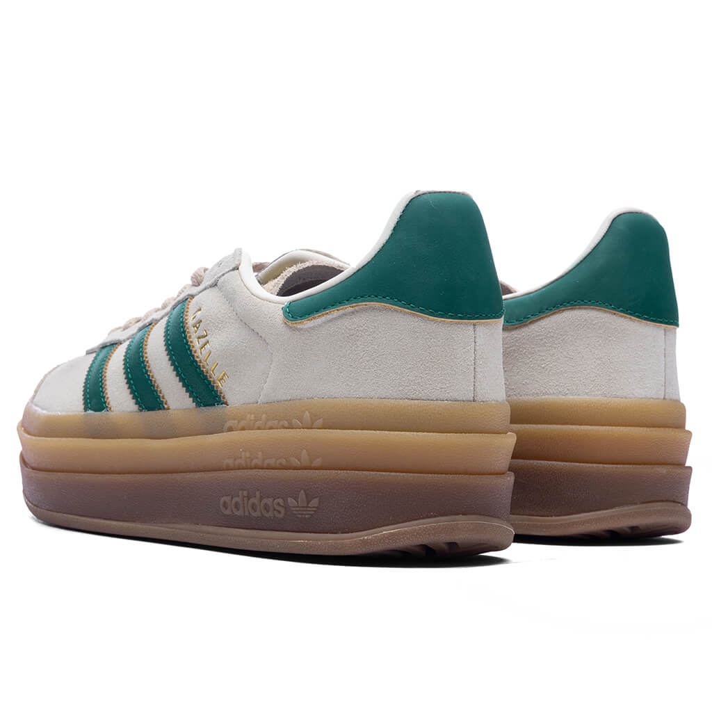 WOMENS GAZELLE BOLD - CREAM WHITE/COLLEGIATE GREEN/MAGIC BEIGE - 3