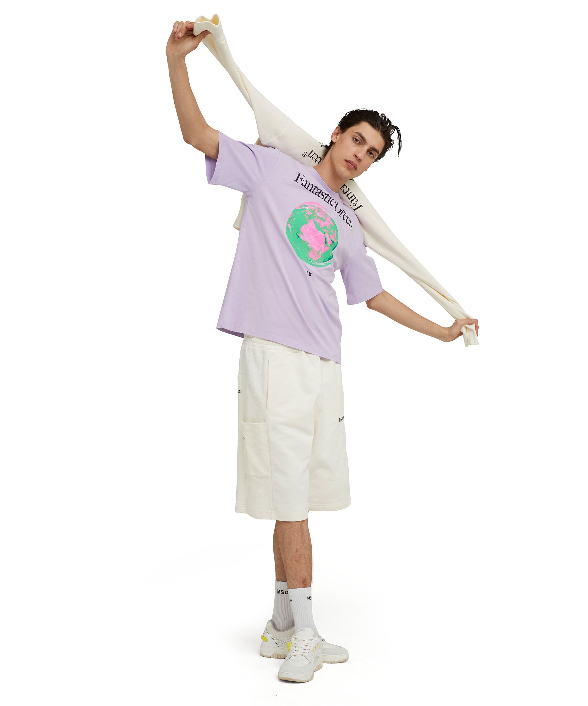 Organic cotton crewneck t-shirt from the MSGM Fantastic Green Capsule - 6