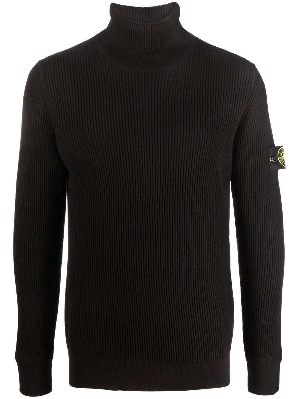 Compass-patch roll-neck jumper - 1