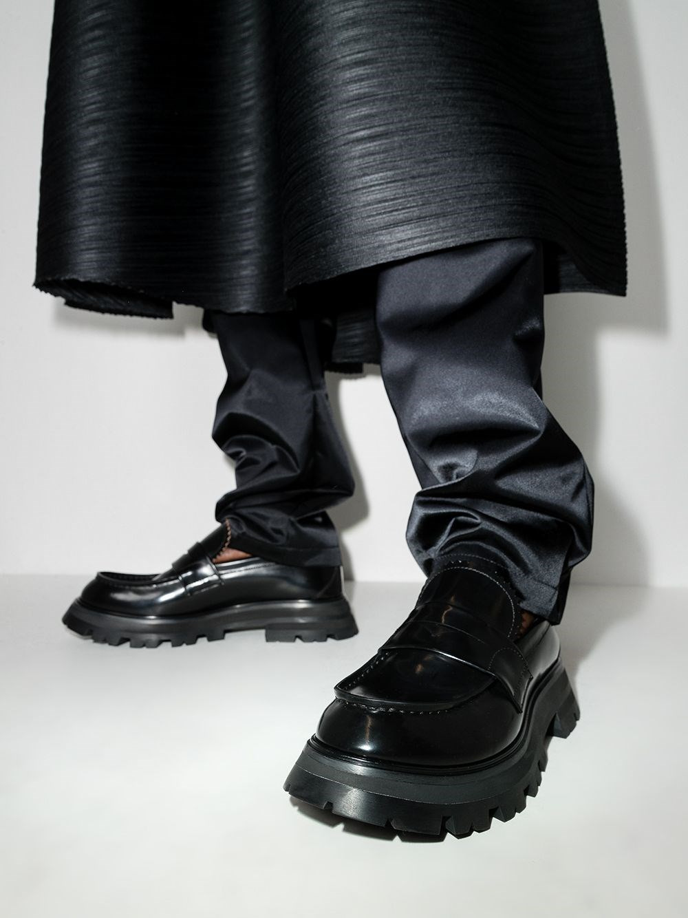 BRUSHED LEATHER LOAFERS - 3